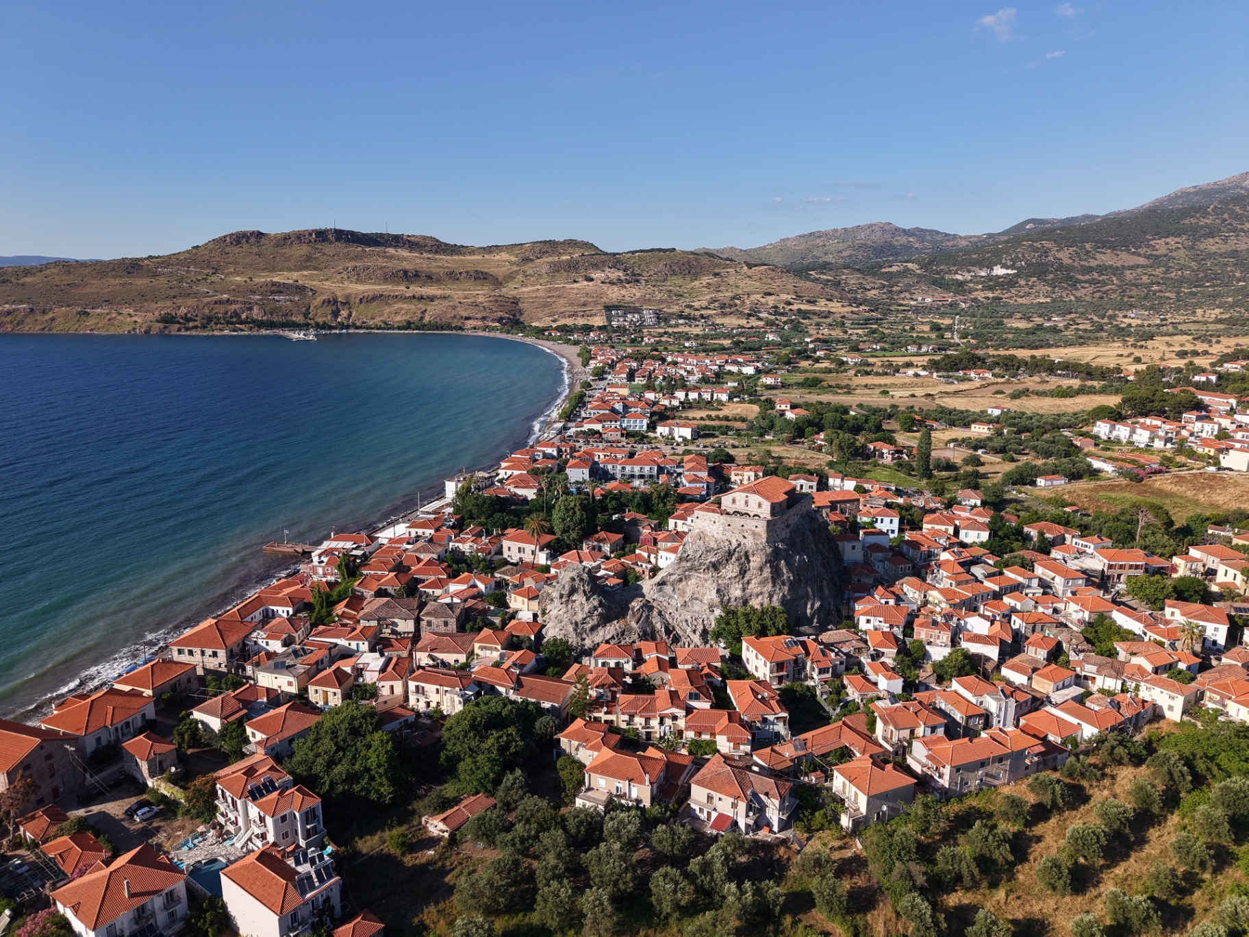 Petra village and the coast of Lesvos
